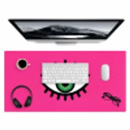 Minimalistisch - Oog - Roze Muismat XXL klein -3d