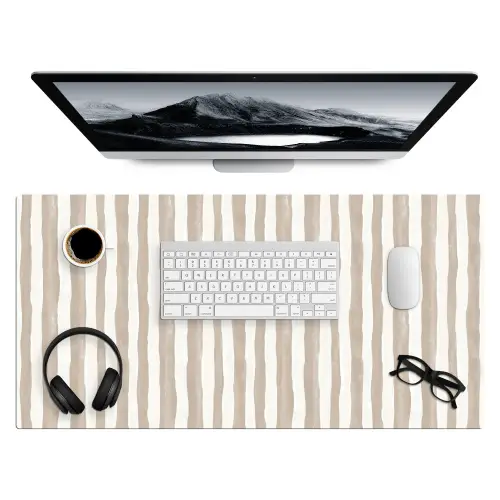 Minimalistisch - Strepen - Beige Muismat XXL klein 681 -3d