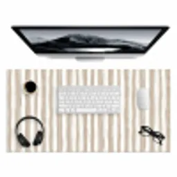 Minimalistisch - Strepen - Beige Muismat XXL klein 681 -3d