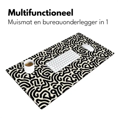 Modern - Abstract - Zwart Muismat XXL klein 681 -sfeer4