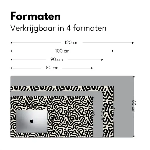 Modern - Abstract - Zwart Muismat XXL klein 681 -sfeer5