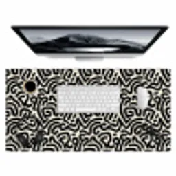 Modern - Abstract - Zwart Muismat XXL klein 681 -3d