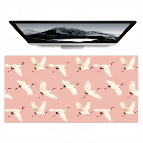 Modern - Kraanvogels - Roze Muismat XXL klein 681 -zzz3d