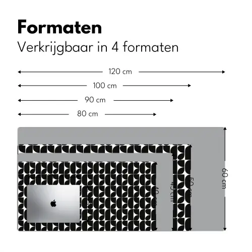 Modern - Geometrisch - Zwart Muismat XXL klein 681 -sfeer5