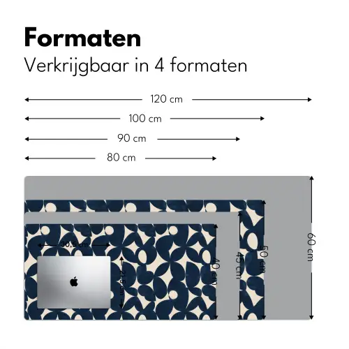 Modern - Geometrisch - Blauw Muismat XXL klein 681 -sfeer5