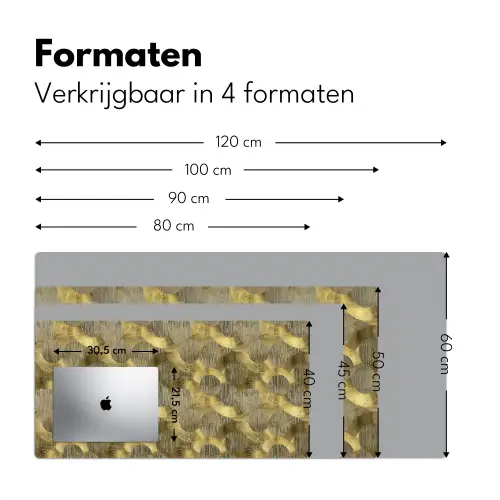 Modern - Geometrisch - Goud Muismat XXL klein 681 -sfeer5