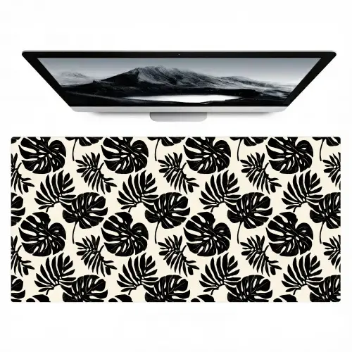 Modern - Monstera - Zwart Muismat XXL klein 681 -zzz3d