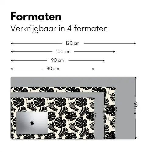 Modern - Monstera - Zwart Muismat XXL klein 681 -sfeer5
