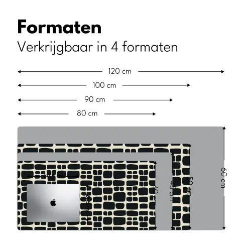 Modern - Organisch - Zwart Muismat XXL klein 681 -sfeer5