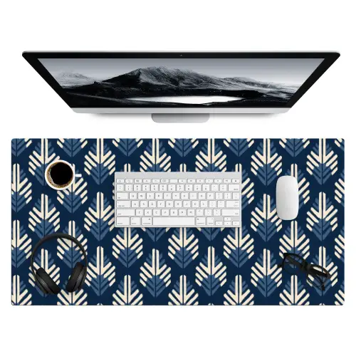 Modern - Patroon - Blauw Muismat XXL klein 681 -3d