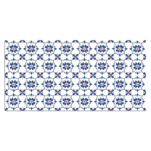 Modern - Patroon - Blauw - Roze Muismat XXL klein 681 -3d_leeg