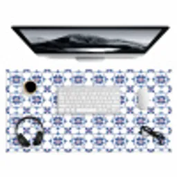Modern - Patroon - Blauw - Roze Muismat XXL klein 681 -3d