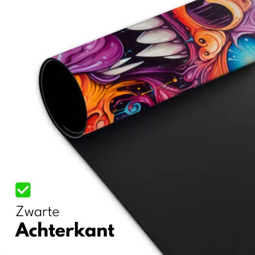 Monster - Graffiti - Kleuren - Oranje Muismat XXL klein -sfeer2