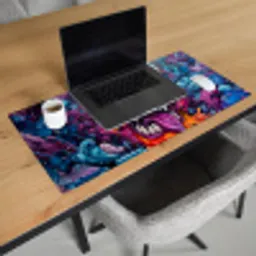 Monster - Graffiti - Kleuren - Oranje Muismat XXL klein -sfeer1