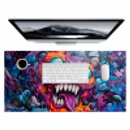 Monster - Graffiti - Kleuren - Oranje Muismat XXL klein -3d