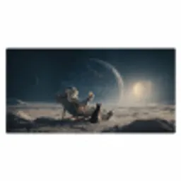 Maan - Kat - Astronaut - Ruimte Muismat XXL klein -3d_leeg