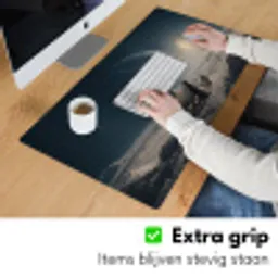 Maan - Kat - Astronaut - Ruimte Muismat XXL klein -sfeer3