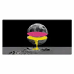 Maan - Geel - Roze - Zwart Muismat XXL klein -3d_leeg