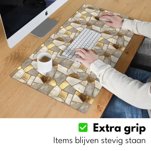 Mozaïek - Marmer - Goud Muismat XXL klein 681 -sfeer3