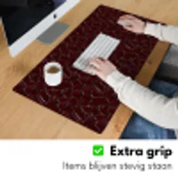 Mozaïek - Tegel - Bordeauxrood Muismat XXL klein 681 -sfeer3