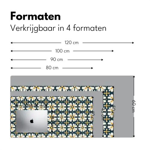 Motief - Tegel - Okergeel Muismat XXL klein 681 -sfeer5