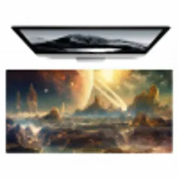 gebergte-planeet-ruimte-sterren Muismat XXL klein -zzz3d