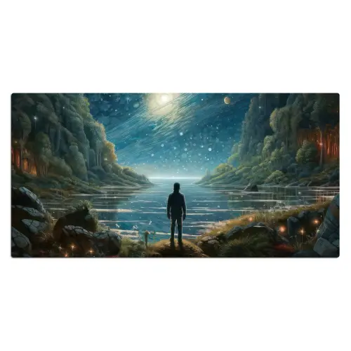 gebergte-water-maan-sterren Muismat XXL klein -3d_leeg