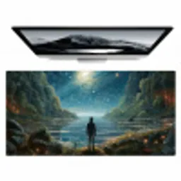 gebergte-water-maan-sterren Muismat XXL klein -zzz3d
