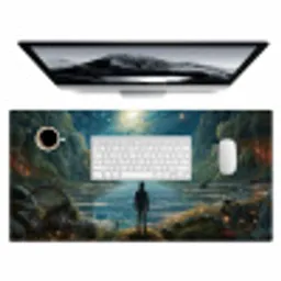 gebergte-water-maan-sterren Muismat XXL klein -3d
