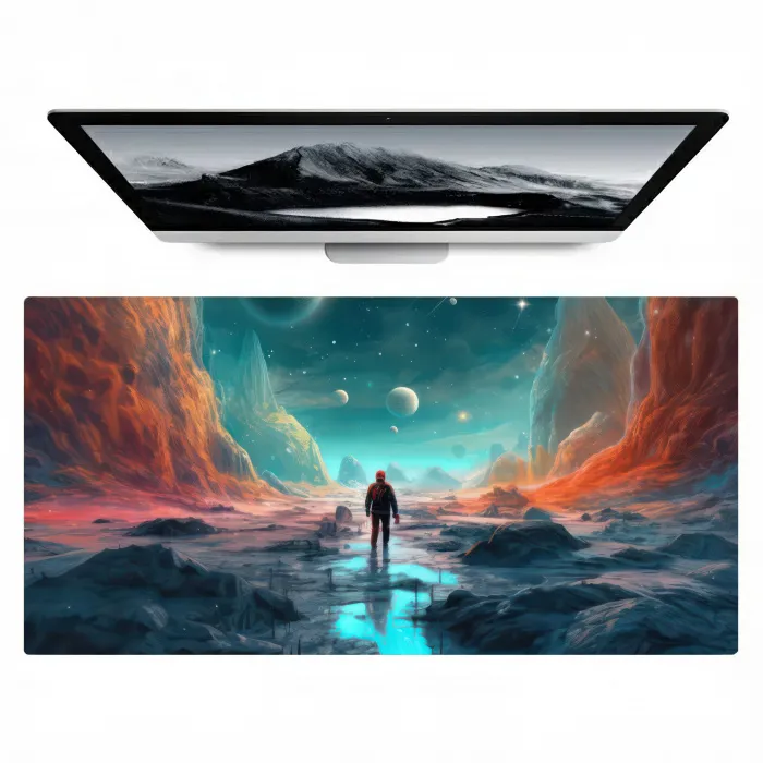 bergen-ruimte-planeten-astronaut Muismat XXL klein -zzz3d