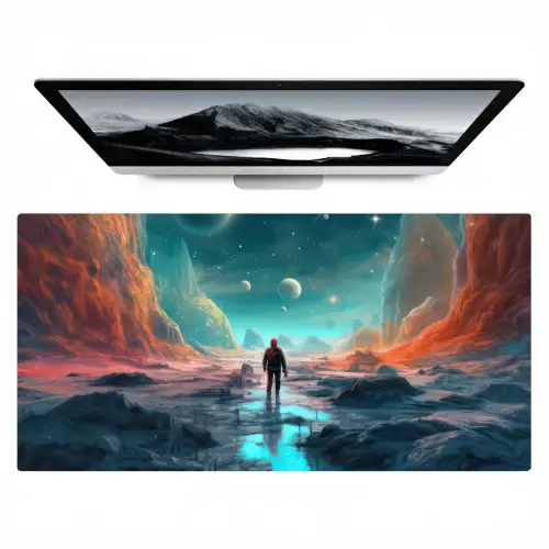 bergen-ruimte-planeten-astronaut Muismat XXL klein -zzz3d