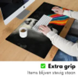 Mond - Golven - Regenboog Muismat XXL klein -sfeer3