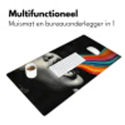 Mond - Golven - Regenboog Muismat XXL klein -sfeer4