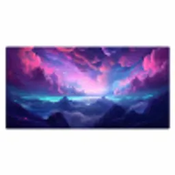 neon-wolken-roze-blauw-gaming Muismat XXL klein -3d_leeg