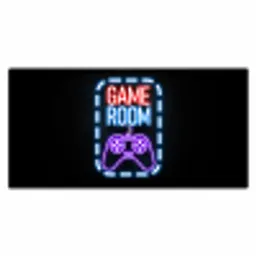 neon-quotes-game-room-controller-zwart Muismat XXL klein -3d_leeg