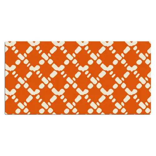 Oranje - Ruitpatroon - Wit Muismat XXL klein 681 -3d_leeg
