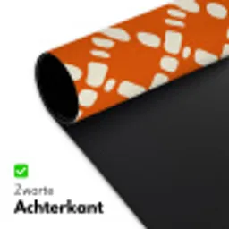 Oranje - Ruitpatroon - Wit Muismat XXL klein 681 -sfeer2