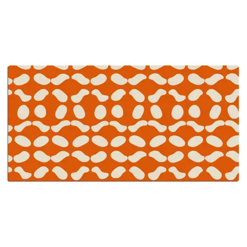 Oranje - Organische vormen - Wit Muismat XXL klein 681 -3d_leeg