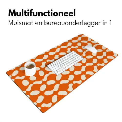 Oranje - Organische vormen - Wit Muismat XXL klein 681 -sfeer4