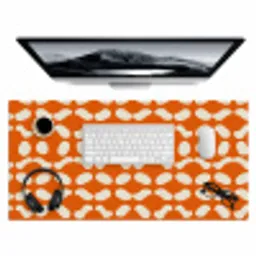 Oranje - Organische vormen - Wit Muismat XXL klein 681 -3d