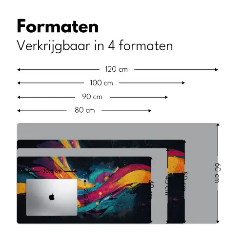 Banen - Golven - Kleurrijk - Abstract Muismat XXL klein -sfeer5