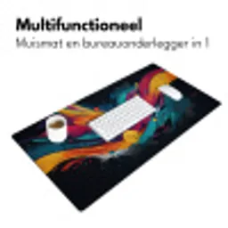 Banen - Golven - Kleurrijk - Abstract Muismat XXL klein -sfeer4