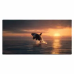Orka - Zee - Zonsondergang Muismat XXL klein -3d_leeg