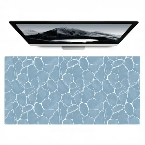 Organisch - Patroon - Blauw Muismat XXL klein 681 -zzz3d