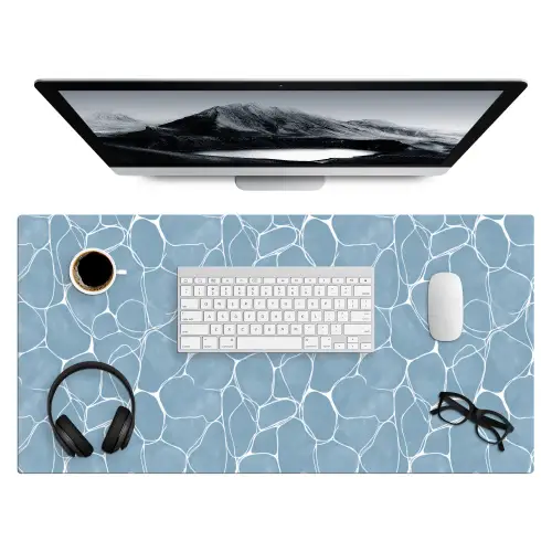 Organisch - Patroon - Blauw Muismat XXL klein 681 -3d