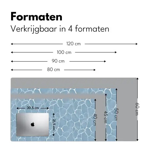 Organisch - Patroon - Blauw Muismat XXL klein 681 -sfeer5