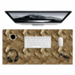 Organisch - Patroon - Bladeren - Goud Muismat XXL klein 681 -3d