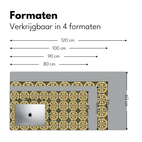 Ornament - Patroon - Groen Muismat XXL klein 681 -sfeer5