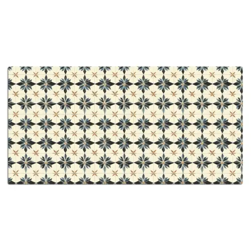 Sierlijk - Ornament - Blauw Muismat XXL klein 681 -3d_leeg