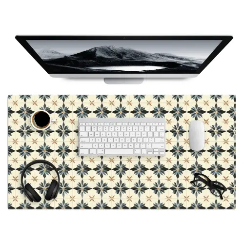 Sierlijk - Ornament - Blauw Muismat XXL klein 681 -3d